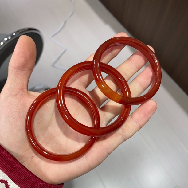 天然红玛瑙正圈（窄条）手镯多样性发其一Ls带天然纹理结构