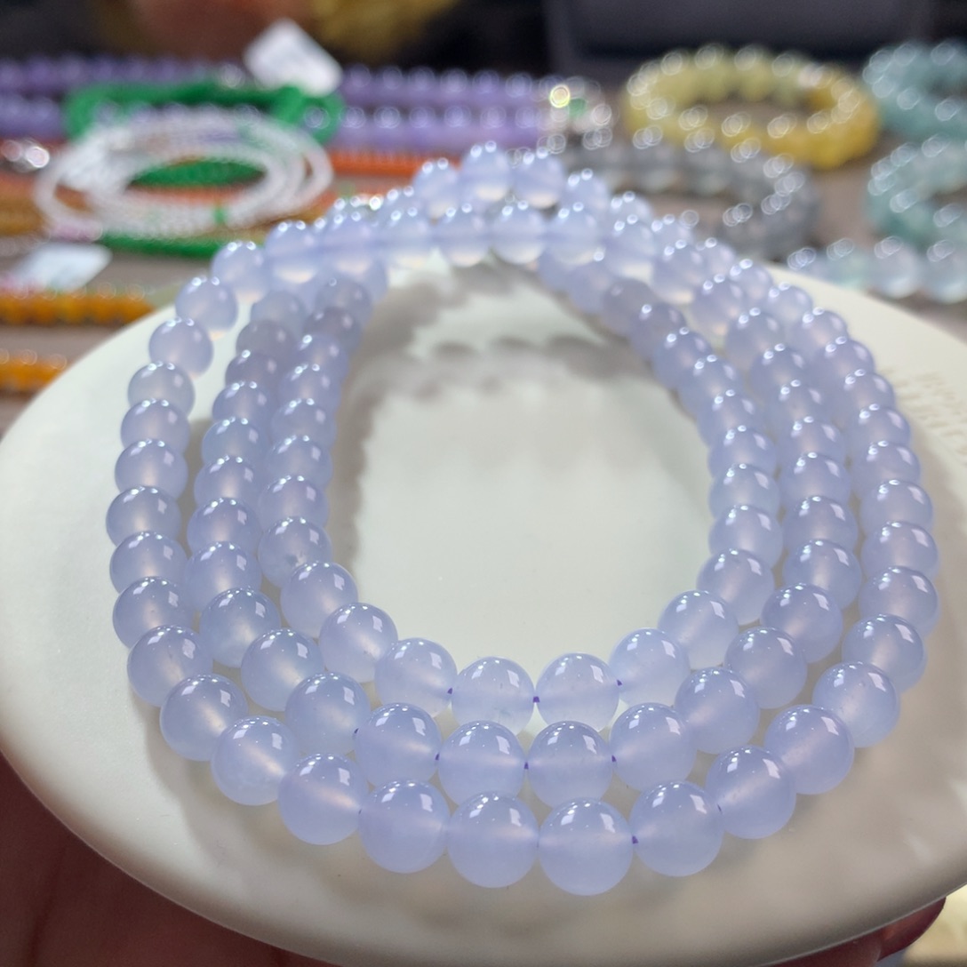 翡翠颈饰未镶嵌翡翠高冰淡紫底卡6+