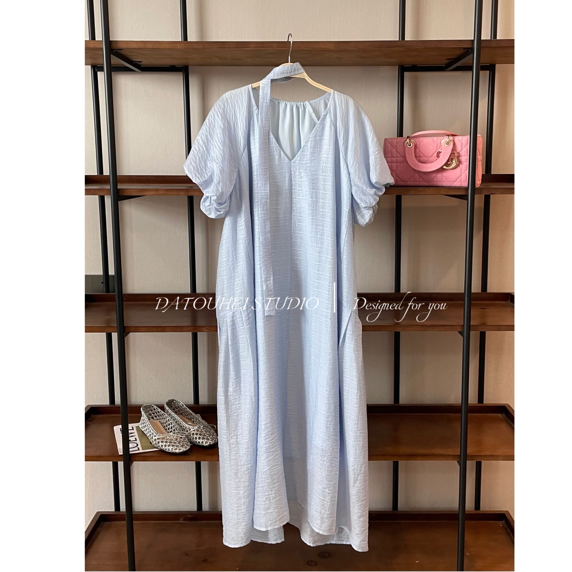 大头黑STUDIO【格调漫游】2025女夏休闲长款连衣裙D225Q06500