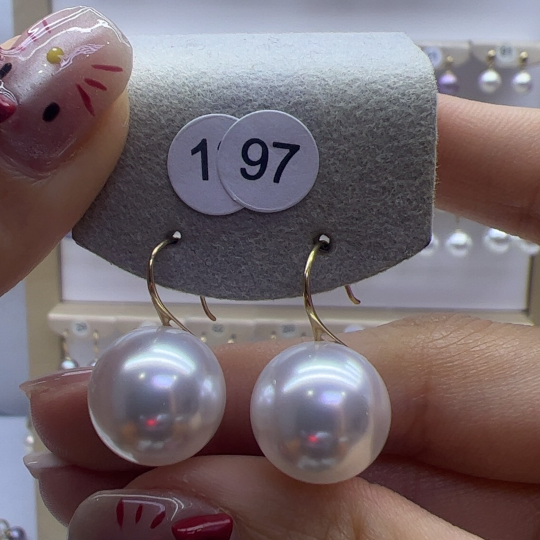 淡水珍珠耳饰18K金镶嵌