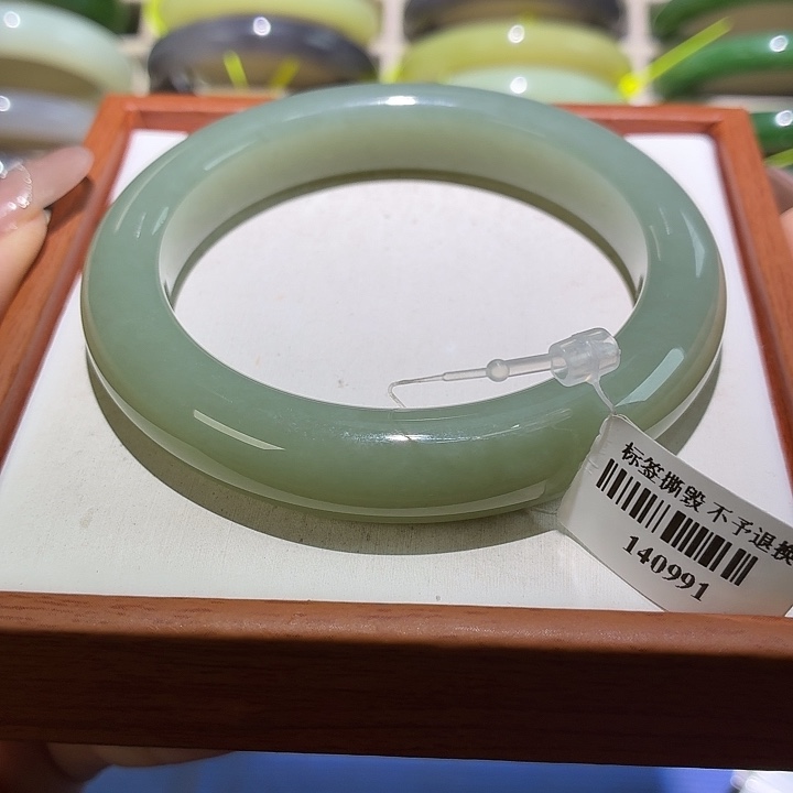 和田玉未镶嵌手镯34号58.7+