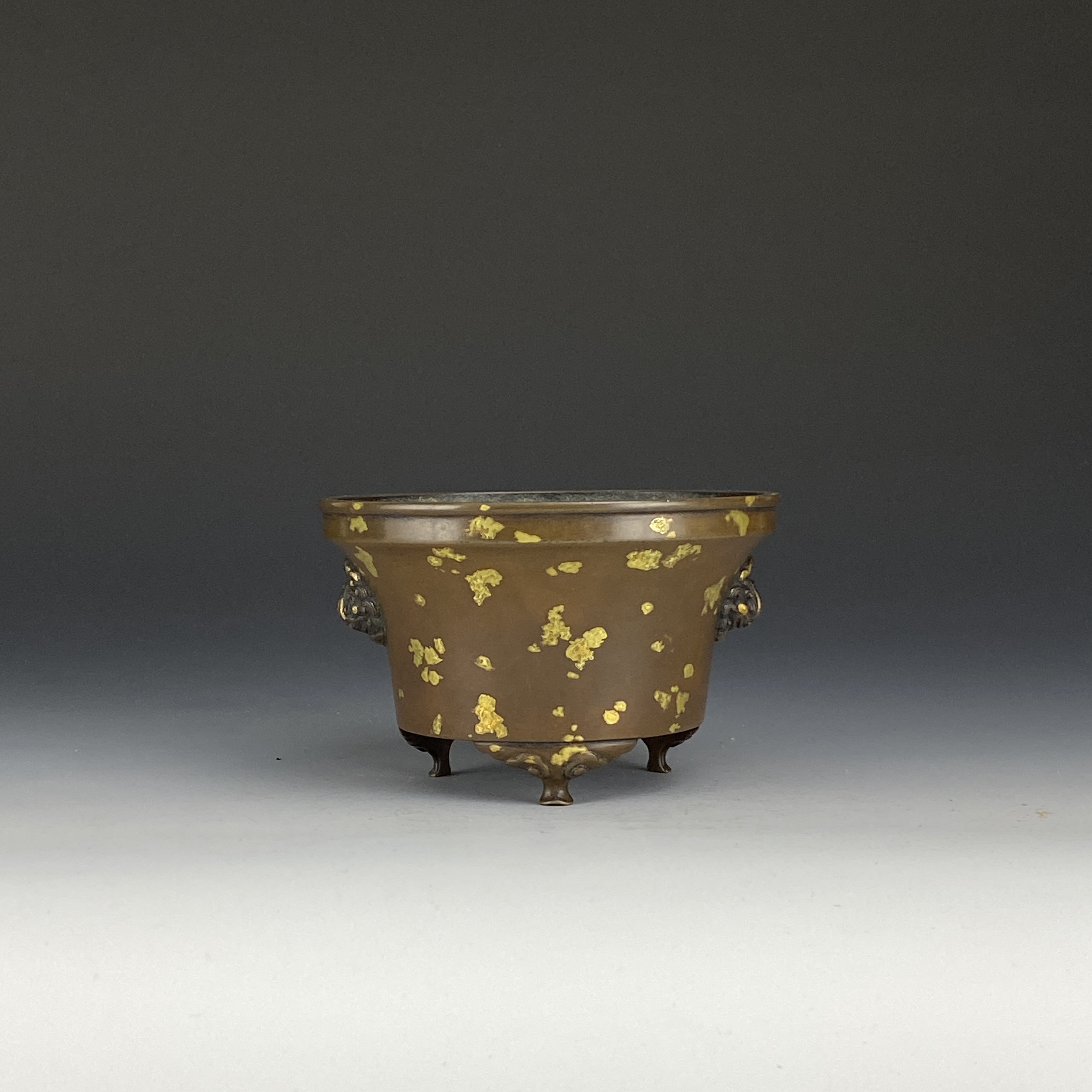 伴庐香堂仿古艺人制天鸡耳法盏经典铜香炉 口径13.3厘米