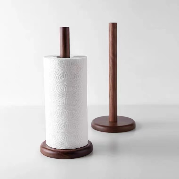 自然之风北美黑胡桃木厨房纸巾架纸巾筒保鲜膜筒懒人抹布架子