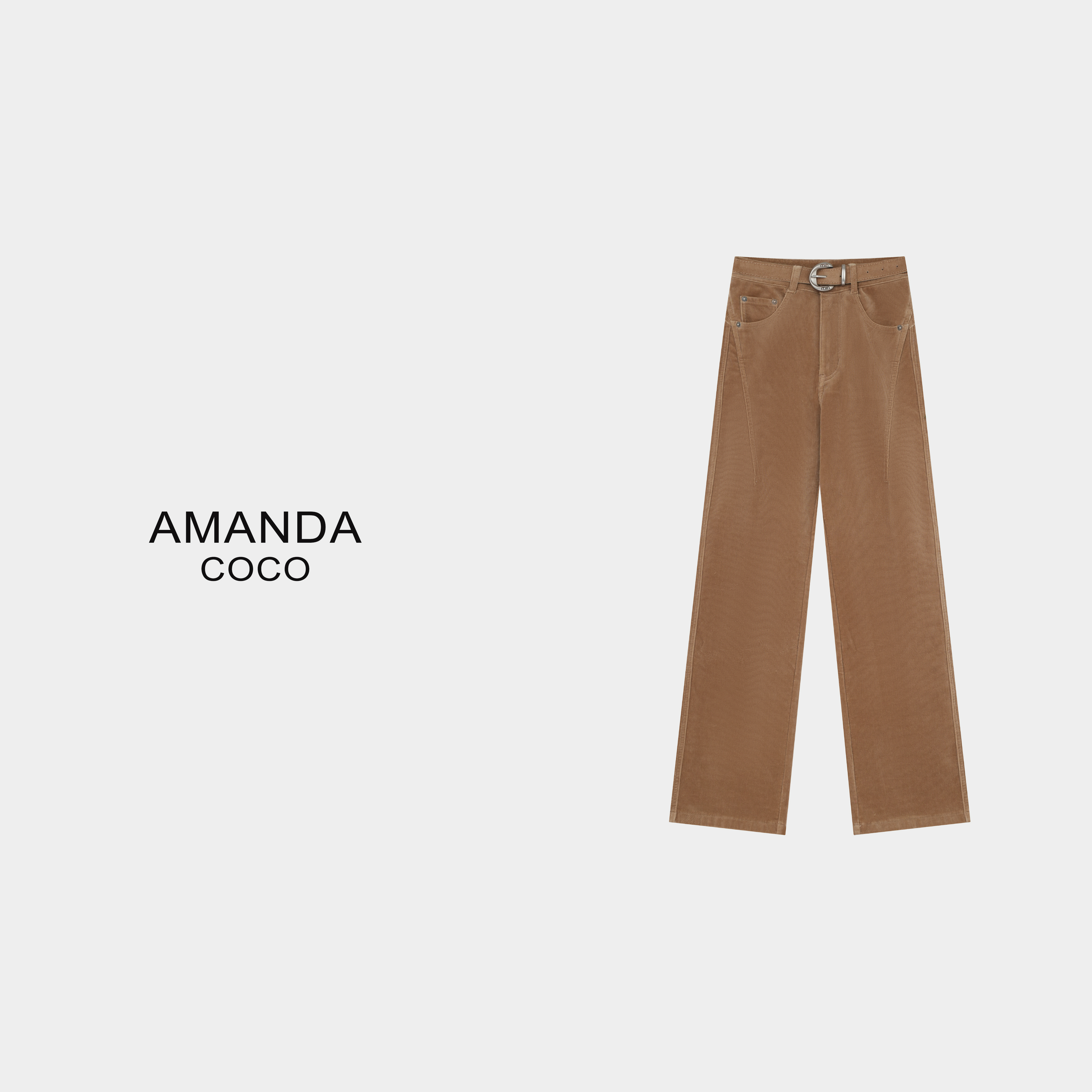 潇潇# 城市游牧～25秋冬设计感高腰显瘦加绒直筒灯芯绒阔腿裤