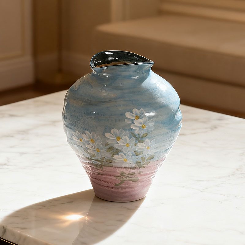 【景德镇手绘系列】彩绘水彩高温陶瓷花瓶花器鲜花干花永生花专用