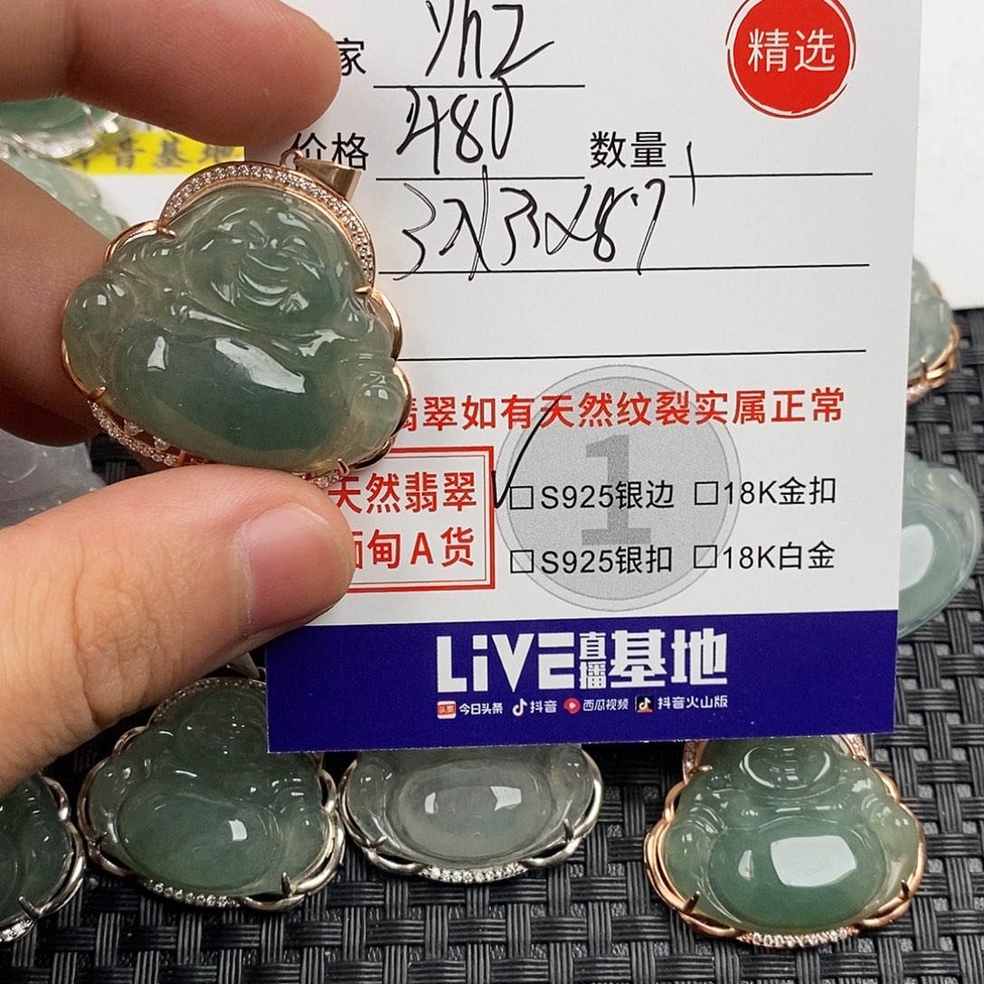 y***z翡翠银S925镶嵌颈饰