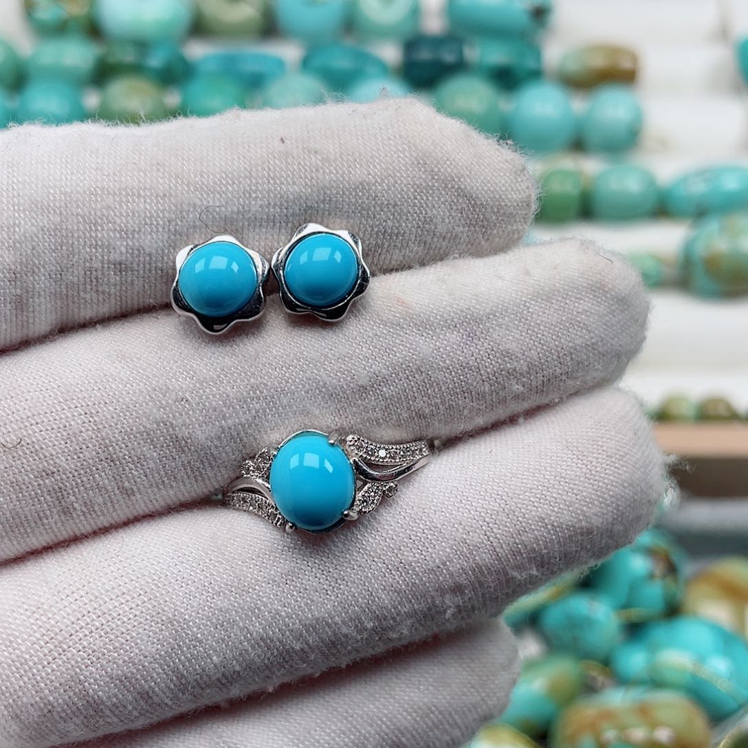 绿松石银S925镶嵌配饰