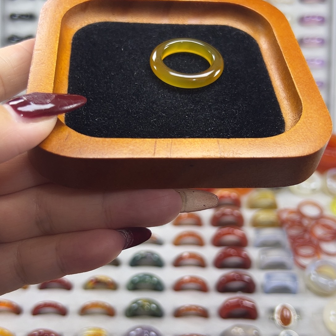 玛瑙/玉髓未镶嵌戒指A2不退换19.1港20+