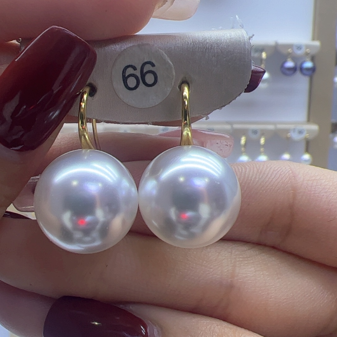 淡水珍珠耳饰18K金镶嵌
