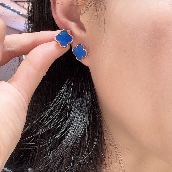 18K金镶嵌耳环玛瑙/玉髓耳环