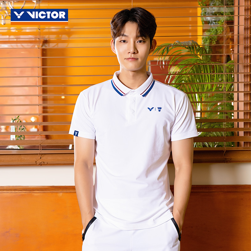 VICTOR威克多胜利羽毛球服短袖俱乐部系列针织POLO衫S-5504VBC