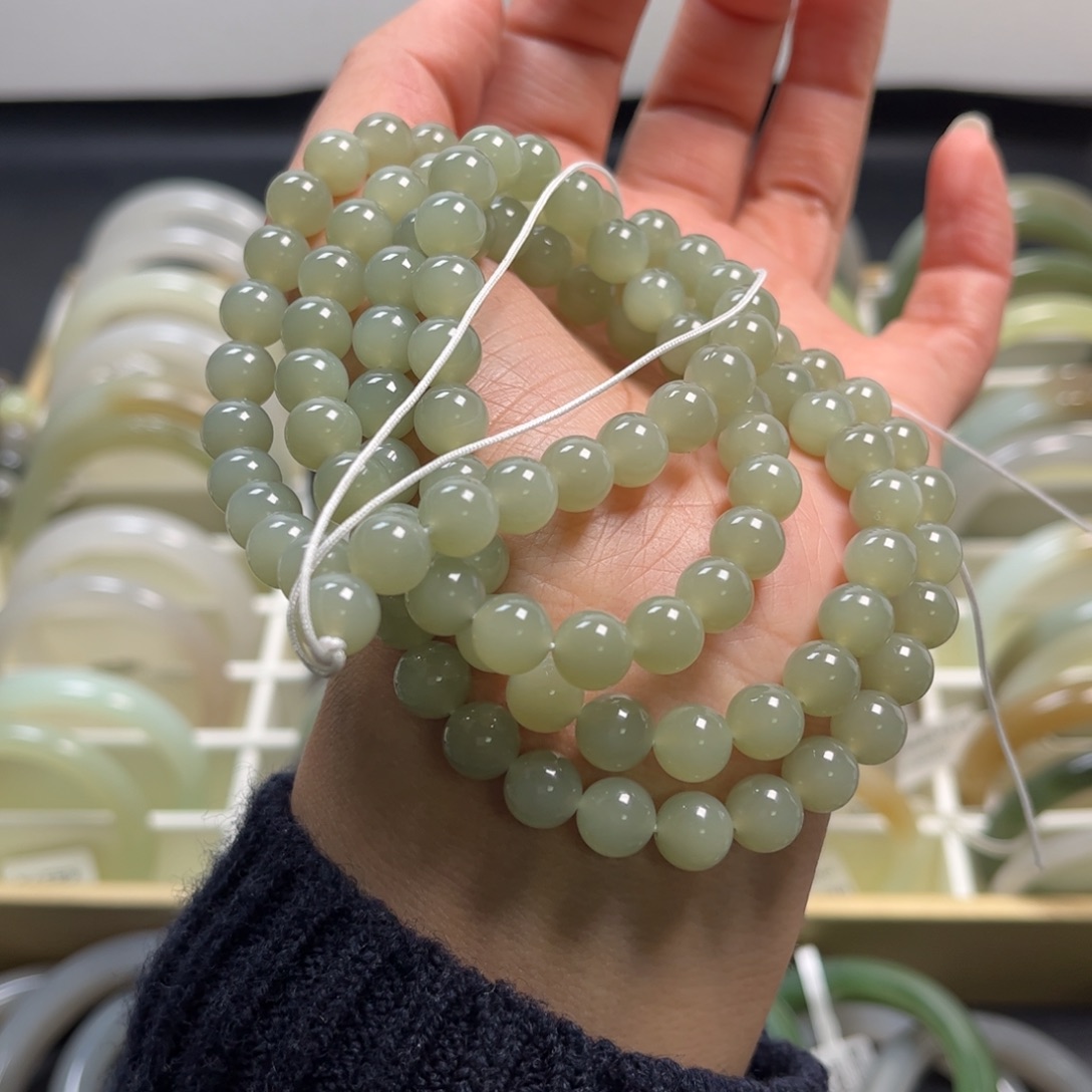 和田玉未镶嵌珠宝半成品长链