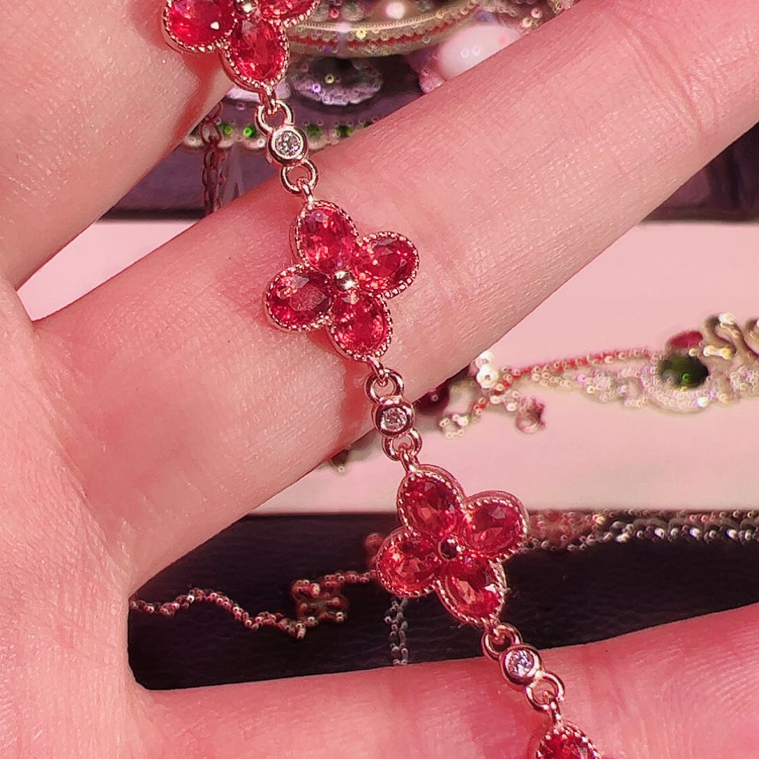 蓝宝石手链银S925镶嵌