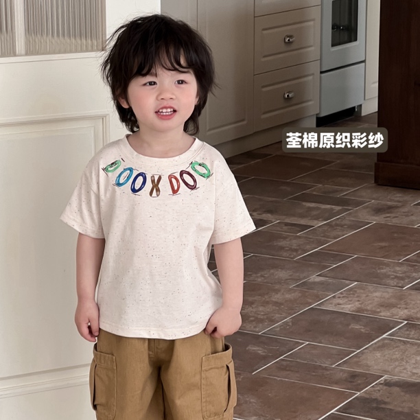 3/19【彩砂点点】小童夏装男女童短袖T恤圆领汗衫