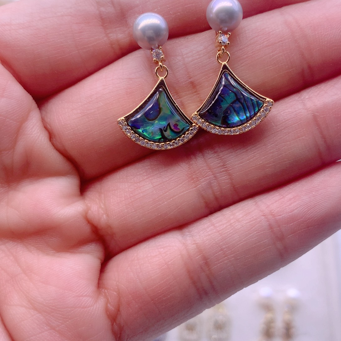 淡水珍珠耳饰合金