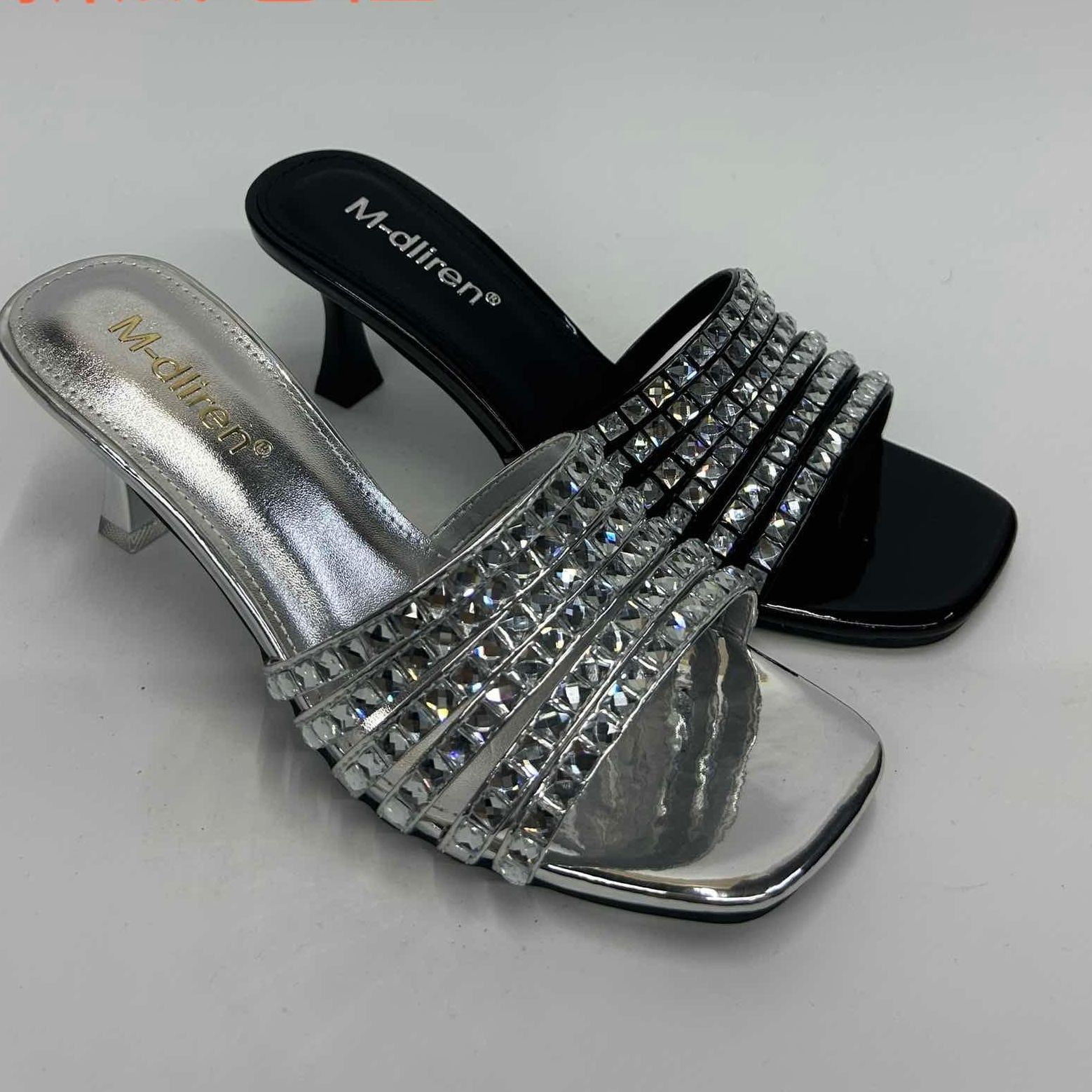 IEF/爱依服2024新款夏季方头露趾细中跟拖5D26-728-