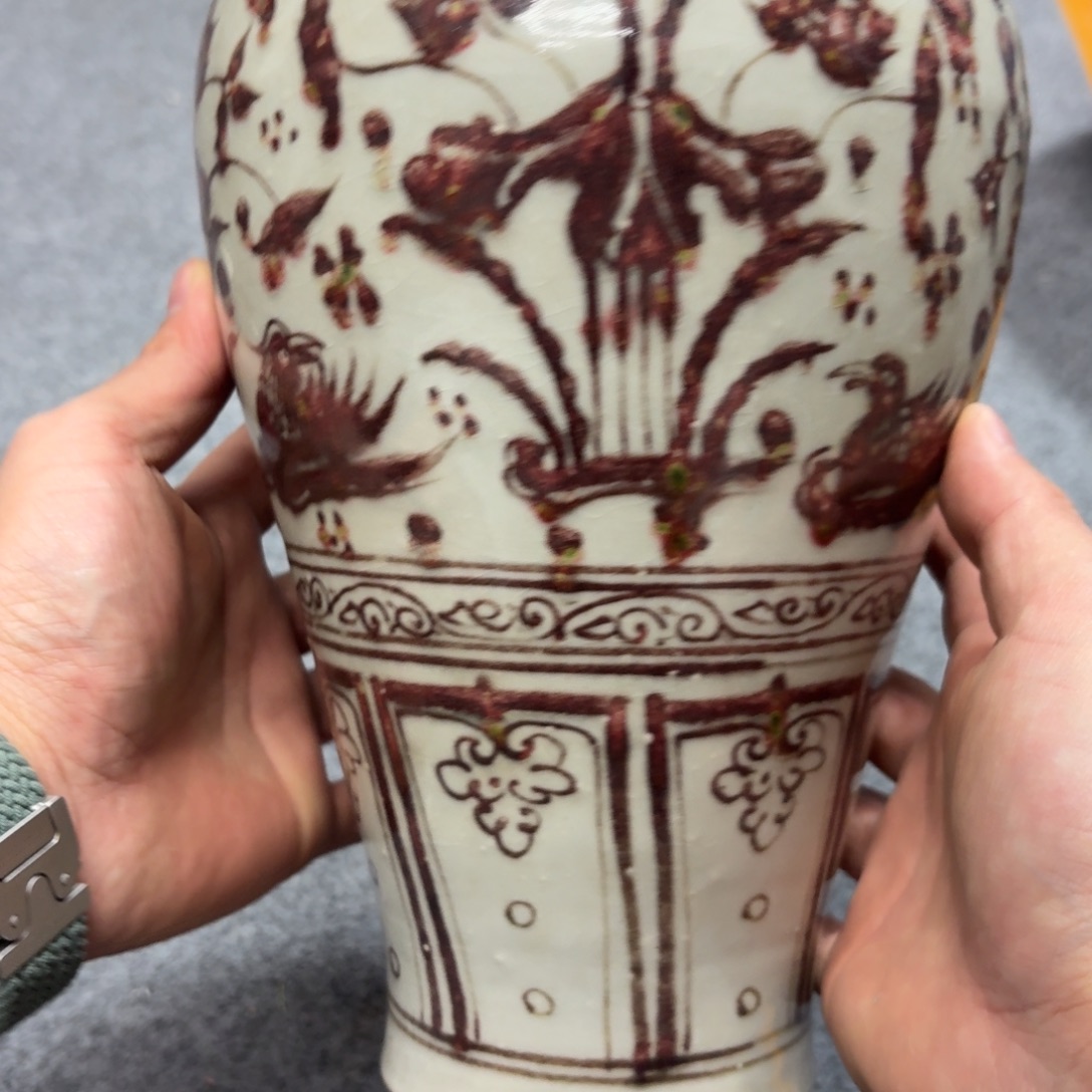 布***桥陶摆件瓷器摆件釉里红