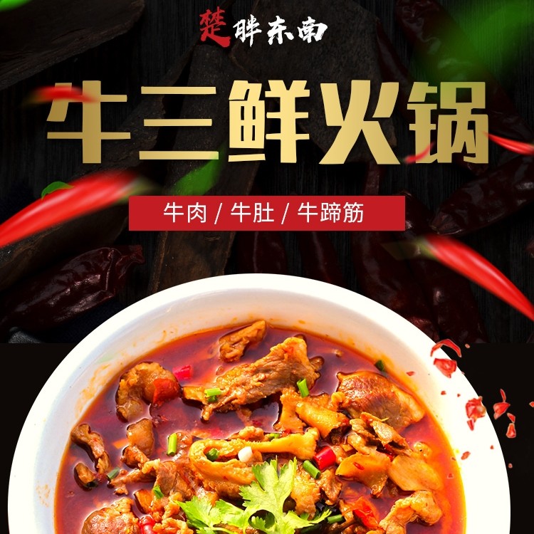 【尹爱和专属】公安牛三鲜800g装有牛肉牛肚牛蹄筋加热即食加冰发货