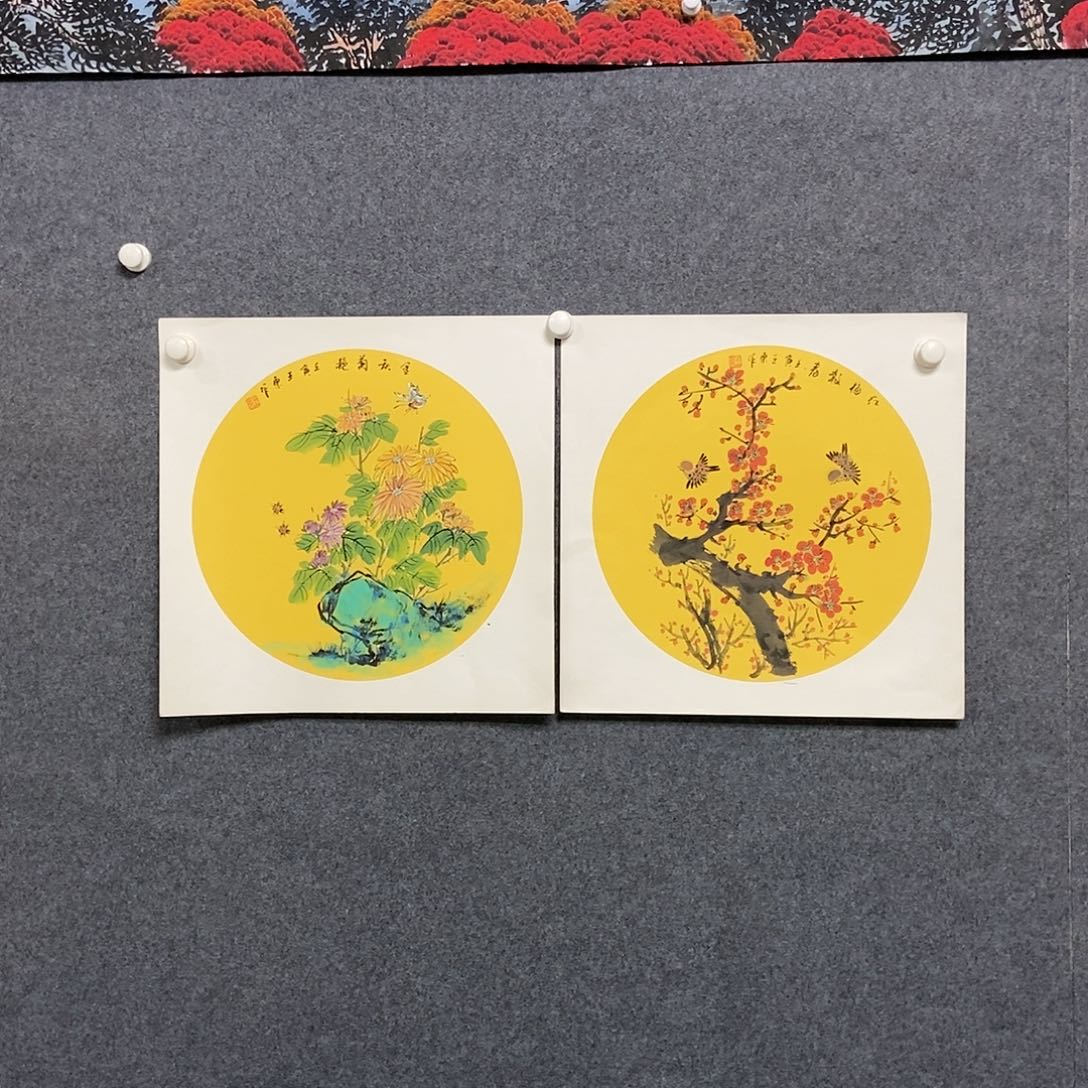 国画两幅卡纸50✖️50