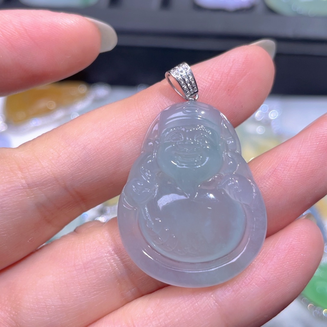 颈饰18K金镶嵌翡翠翡翠