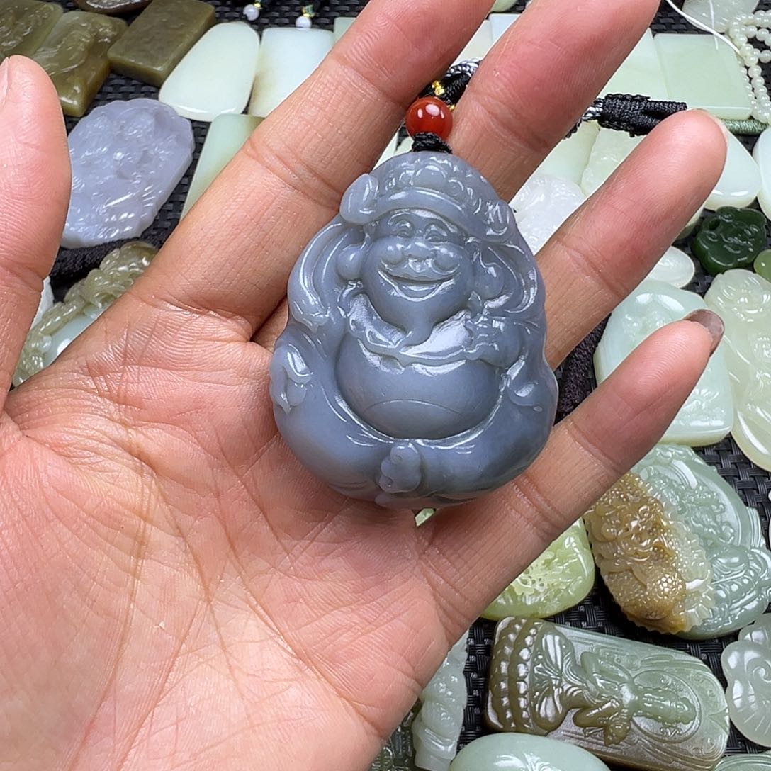 和田玉未镶嵌颈饰卡48.8