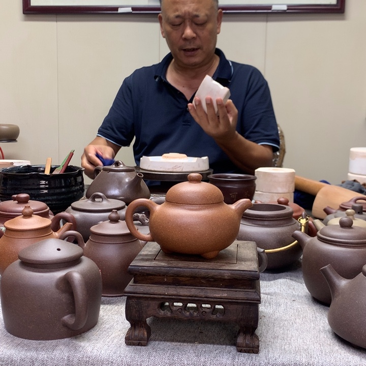 茶壶紫泥黄降坡喜瓢150 C半手工制作