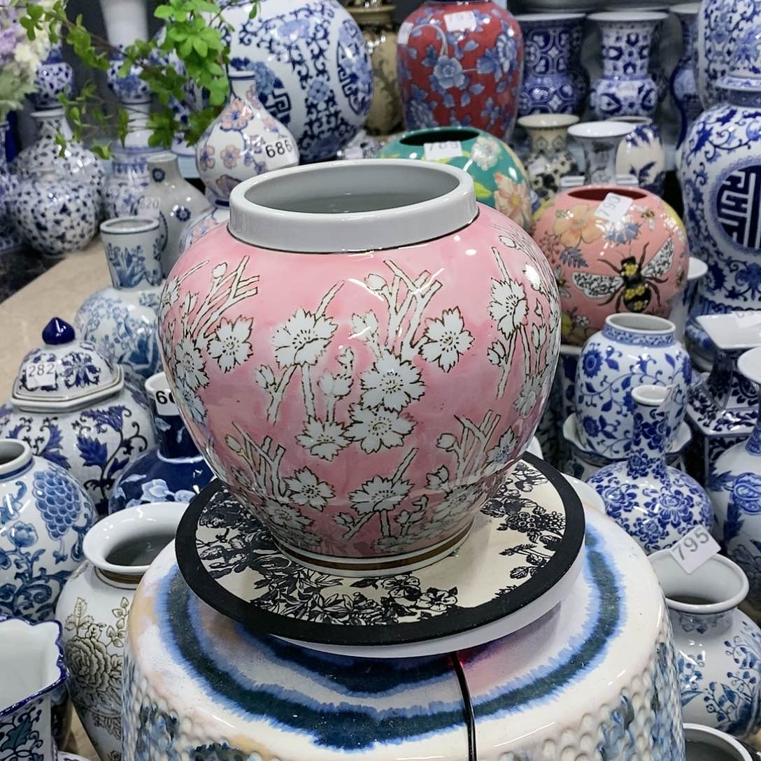 【闪购商品】摆件粉色花瓶高度20……
