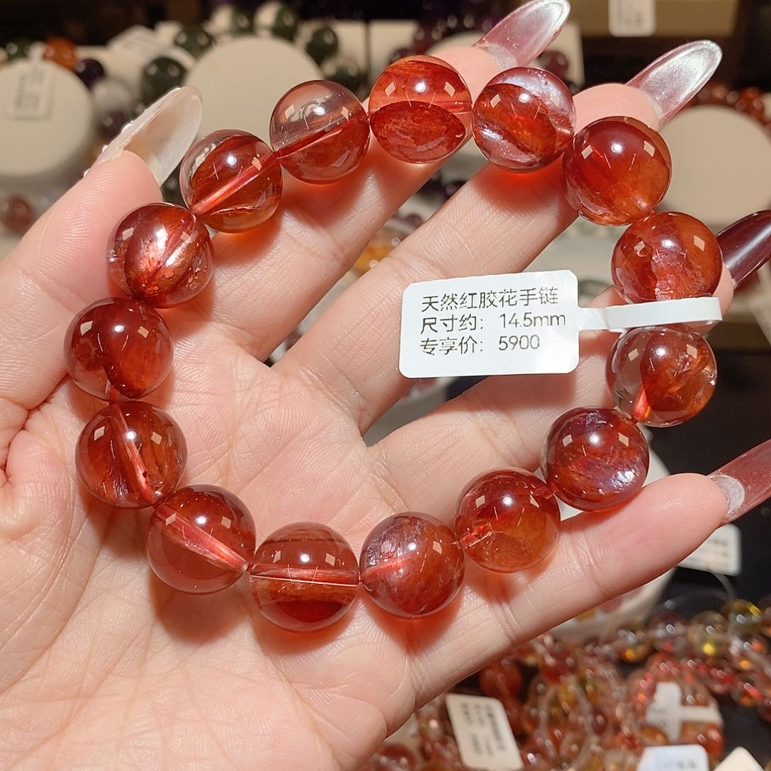 水晶手链未镶嵌红胶花