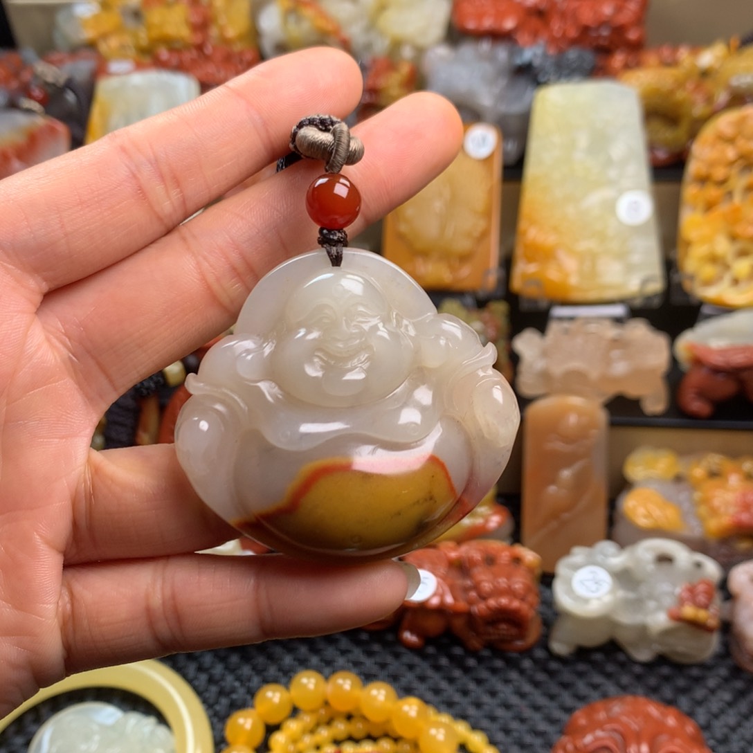 石英质玉（黄龙玉）挂件未镶嵌