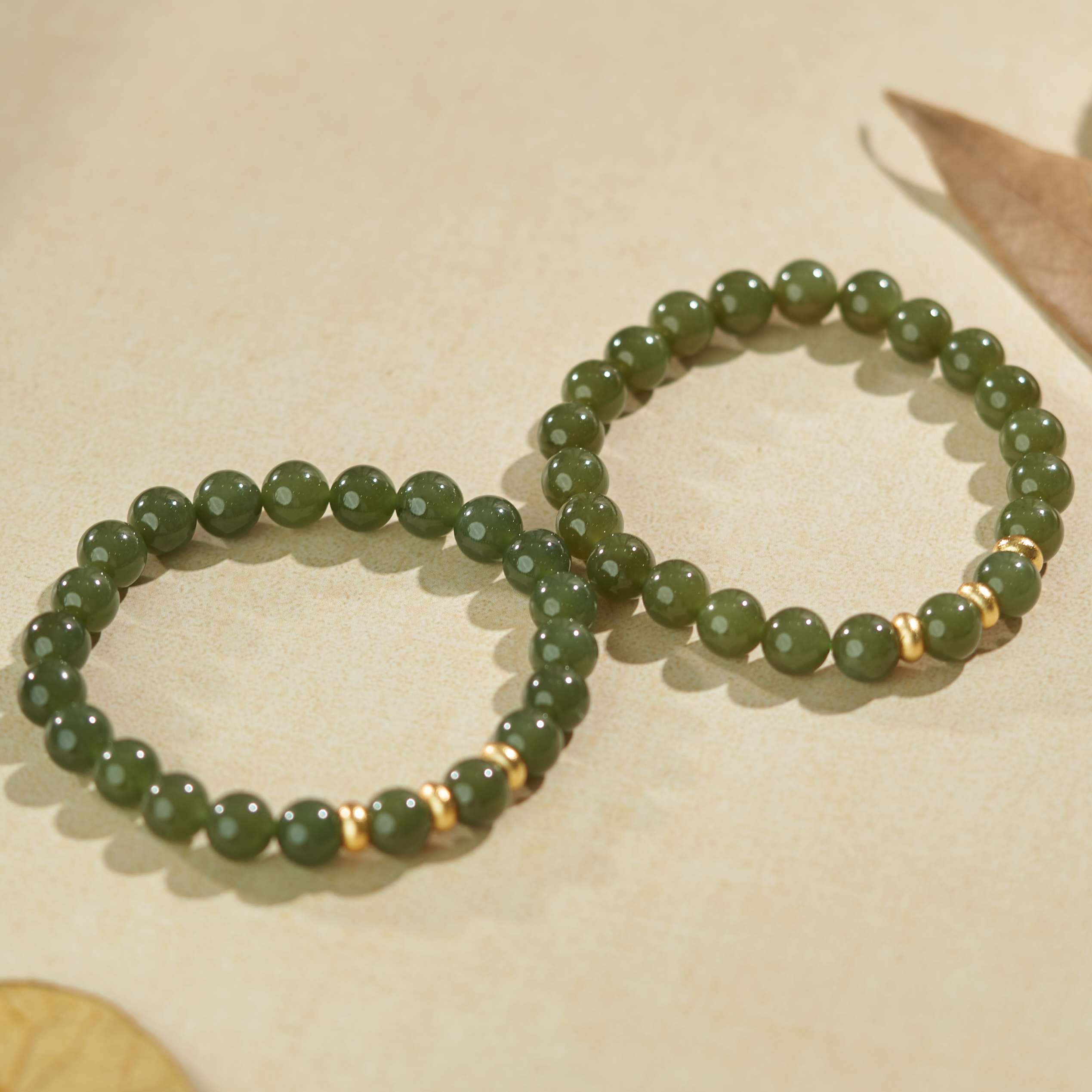 L【玉氏珠宝】和田玉圆珠手串-约8mm 多样性发一 CAN060983