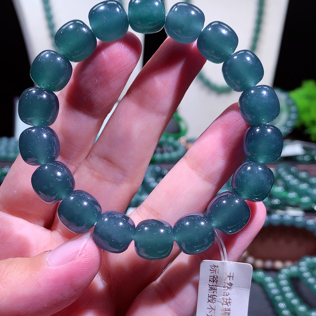 翡翠未镶嵌手链天然a货翡翠手串11.8