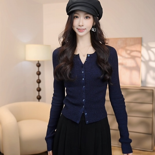 AMASS/阿玛施早春新款开衫上衣时尚质感简约羊毛保暖针织衫548037