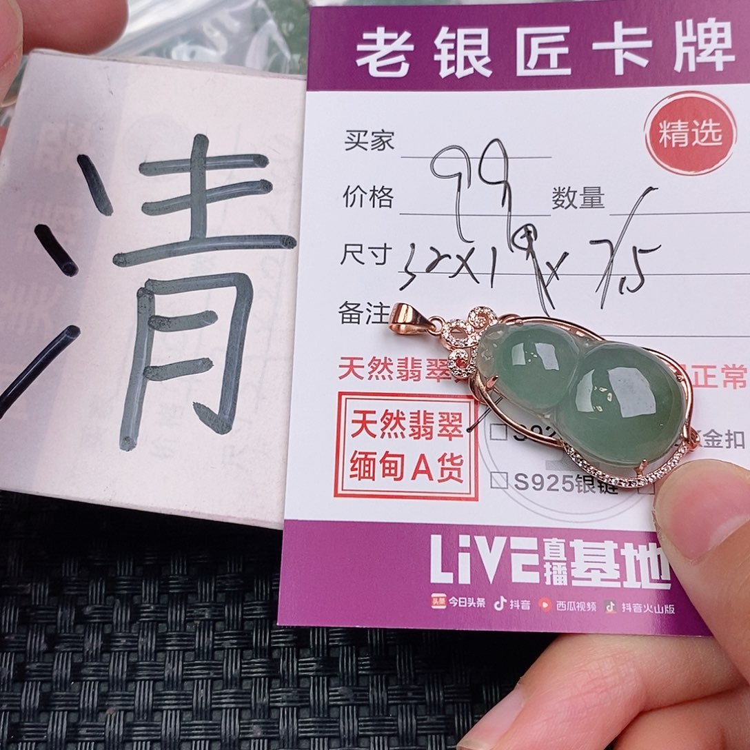 翡翠银S925镶嵌颈饰