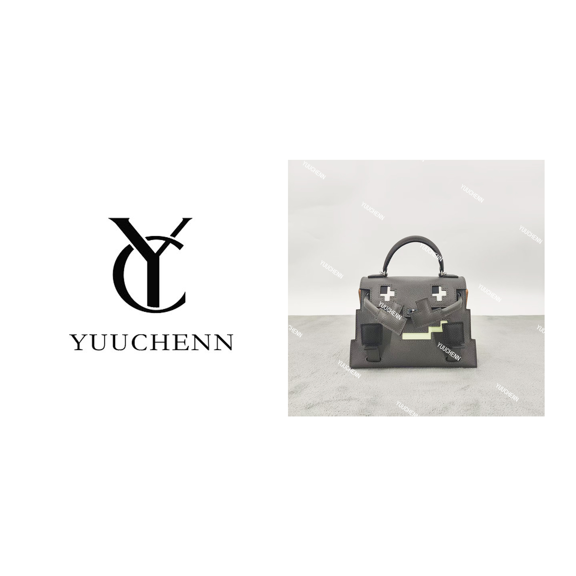 YUUCHENN【马赛克娃娃】手工定制进口皮18cm 钢五金 HH7433