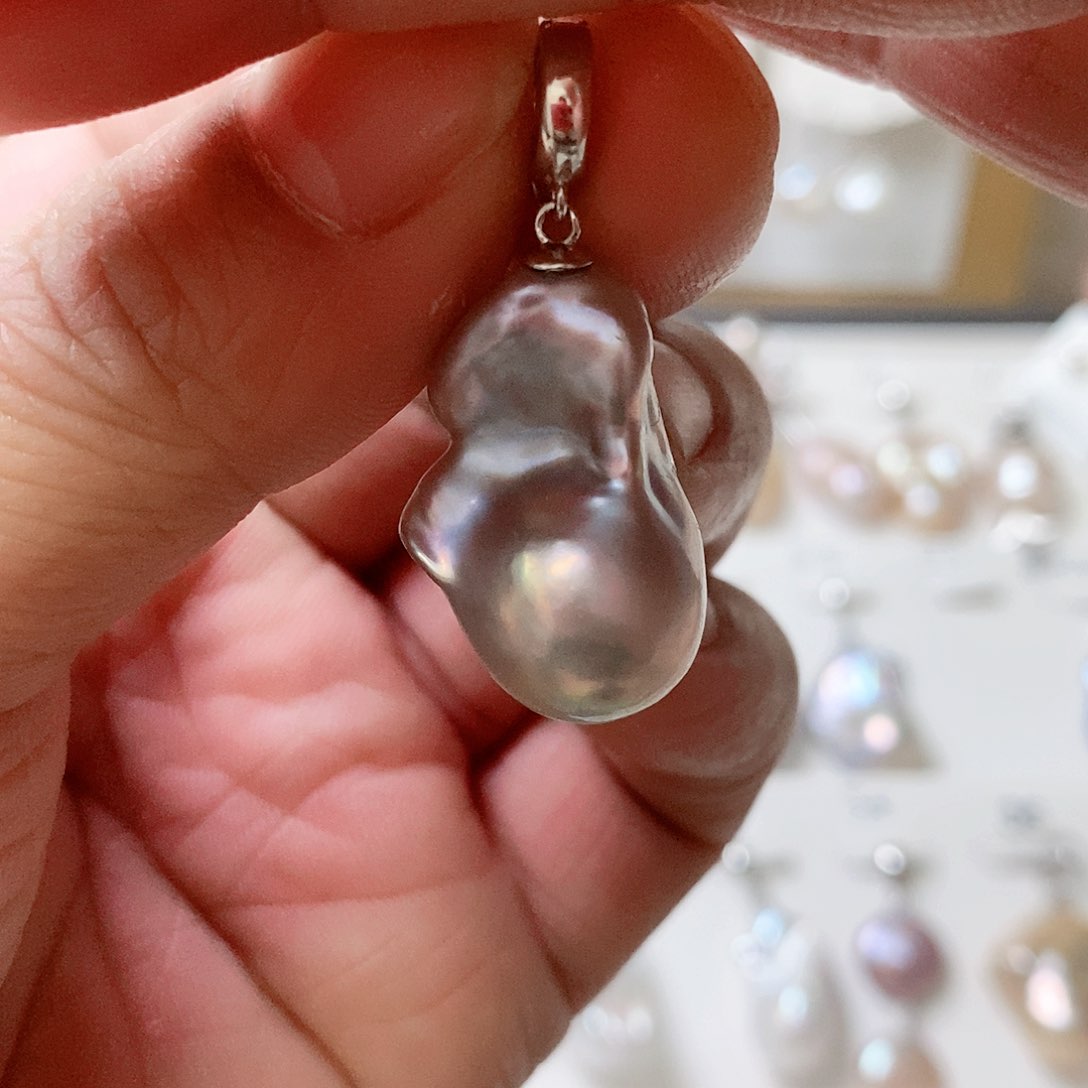 淡水珍珠颈饰银S925镶嵌