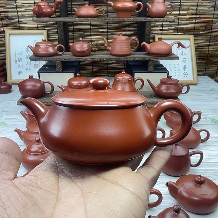 天*间潮州朱泥手拉壶明炉壶