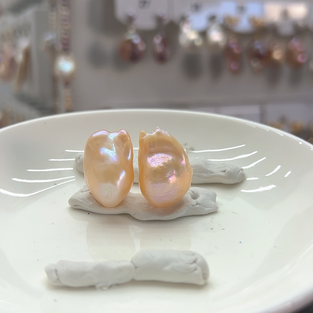 淡水珍珠耳饰银S925镶嵌