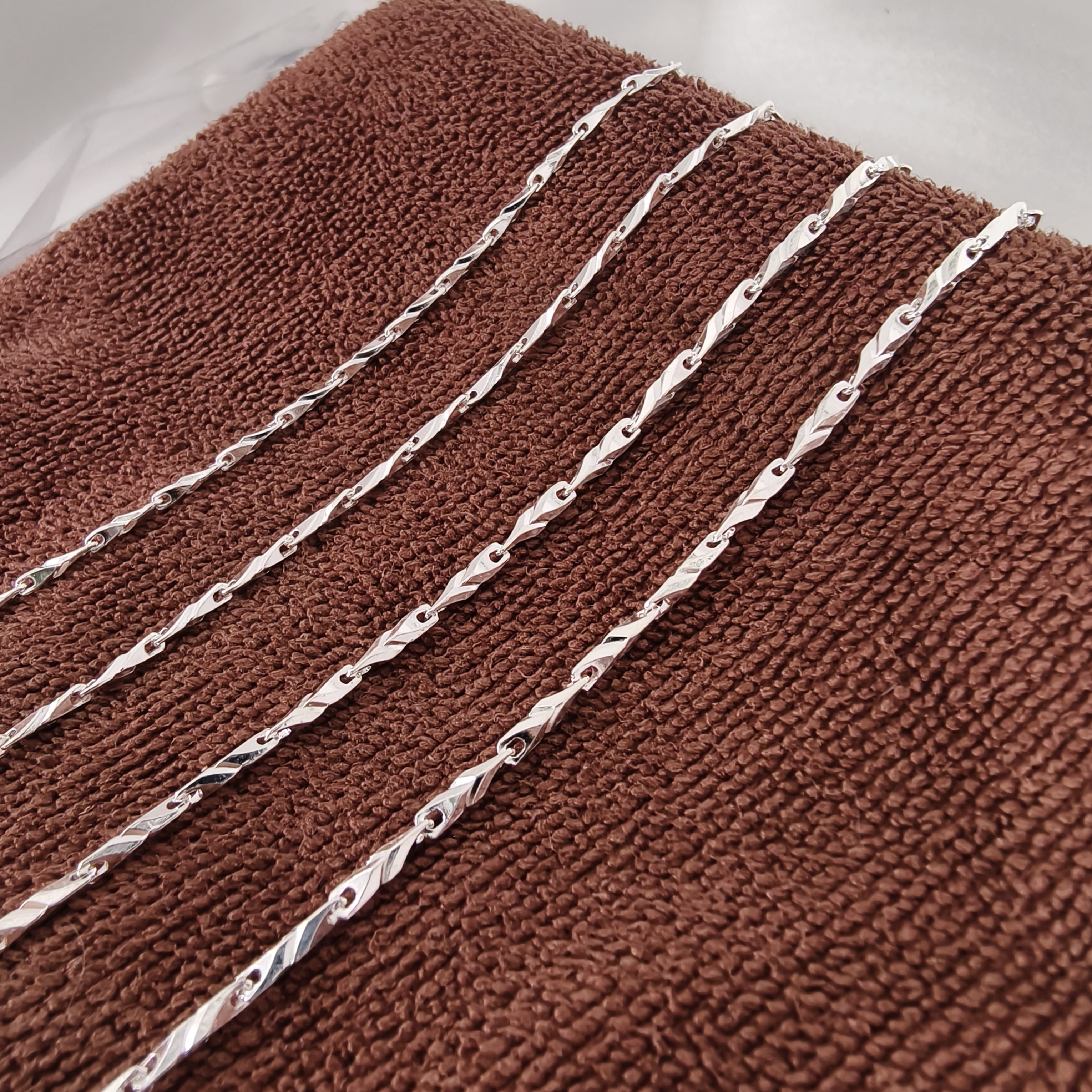 链子足银 足银999女士瓜子扭纹链项链时尚潮流