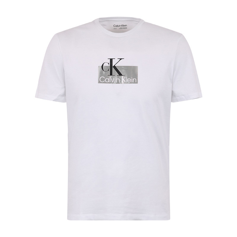 Calvin Klein/卡尔文·克雷恩CK男士字母简约时尚短袖休闲圆领T恤