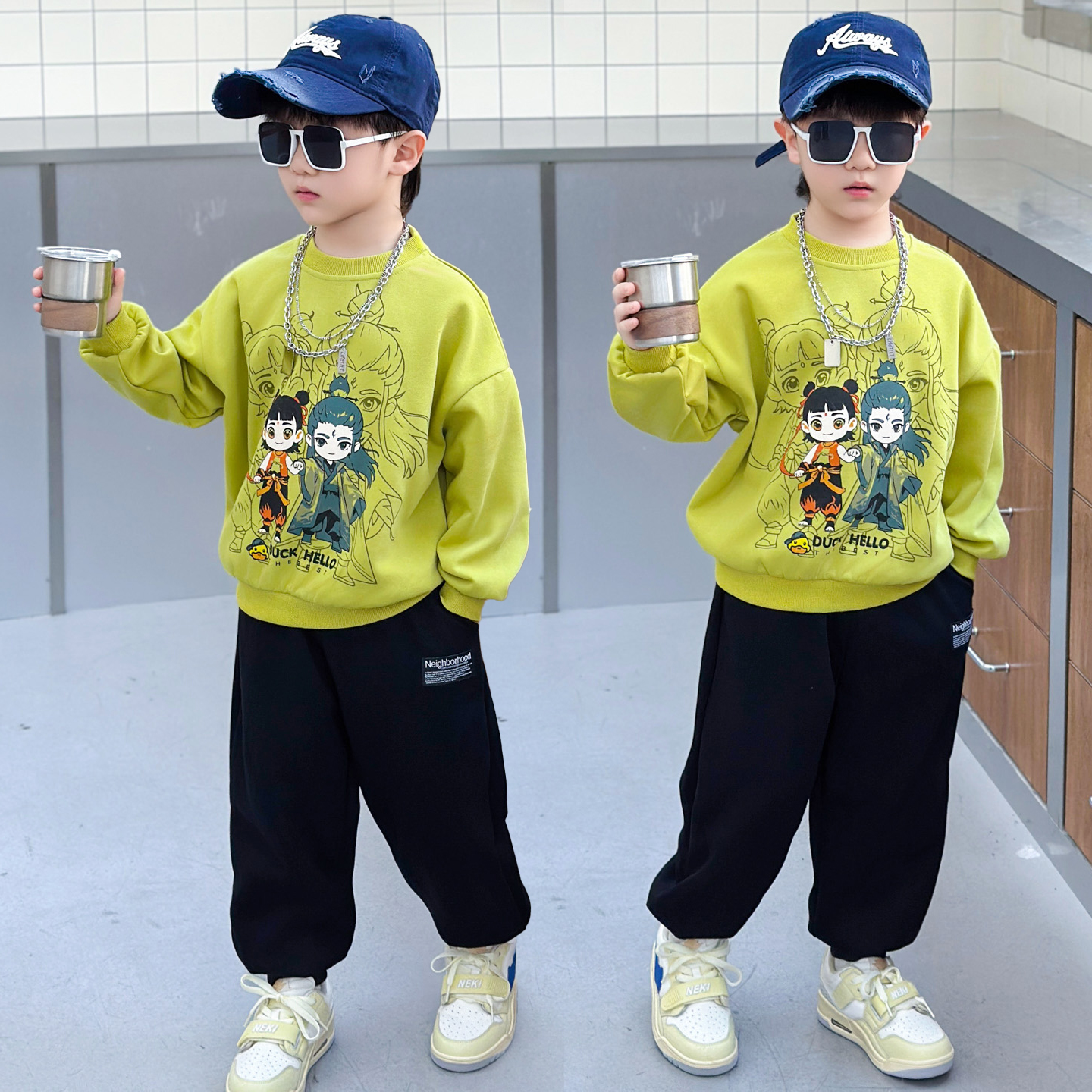 儿童卫衣套装秋款2025新款卡通宝宝中小童衣服秋装小孩秋季运动服