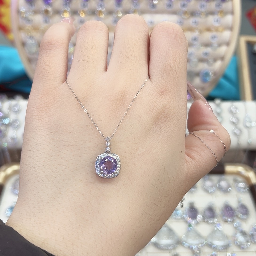 紫晶戒指银S925镶嵌