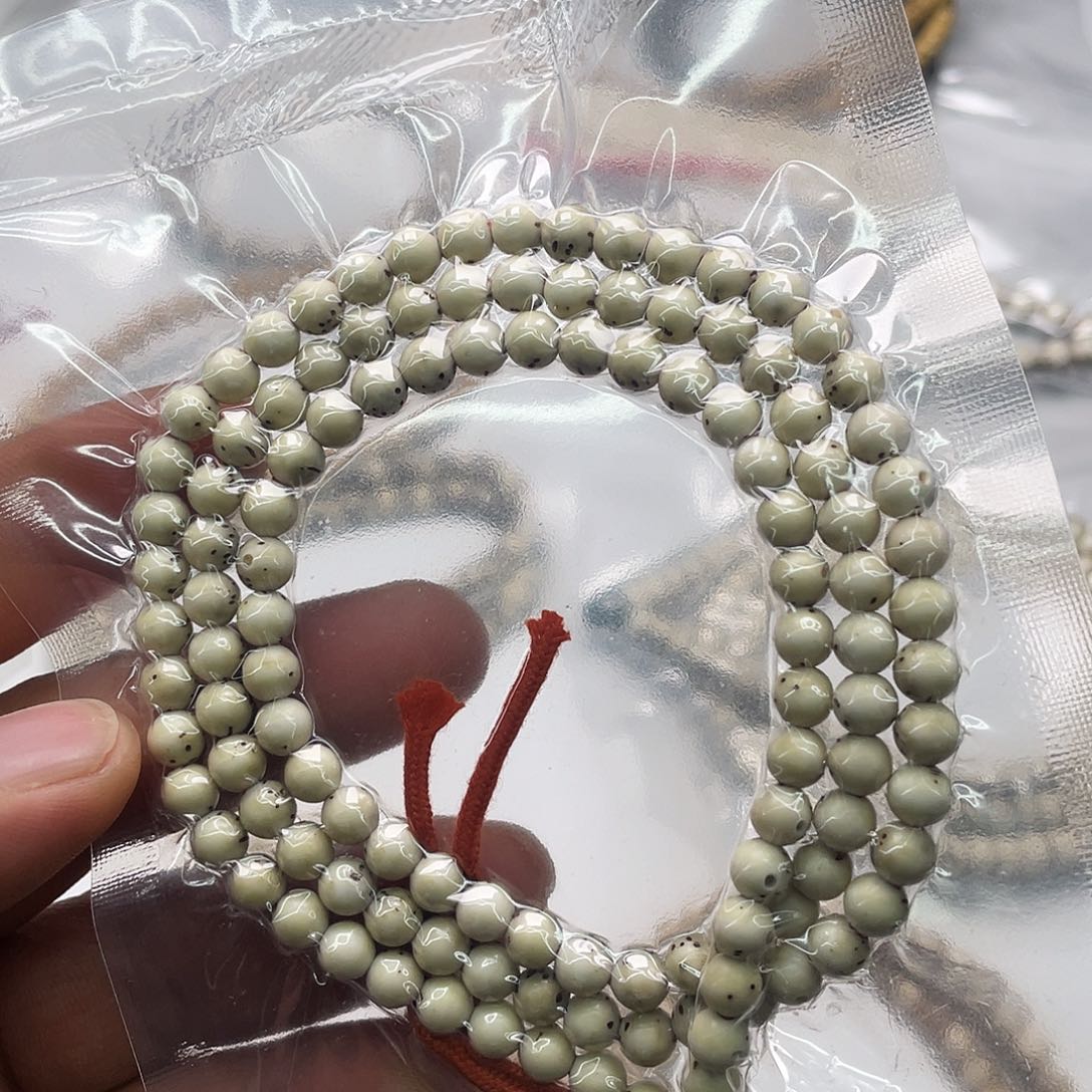 把件星月菩提古瓷白6圆108