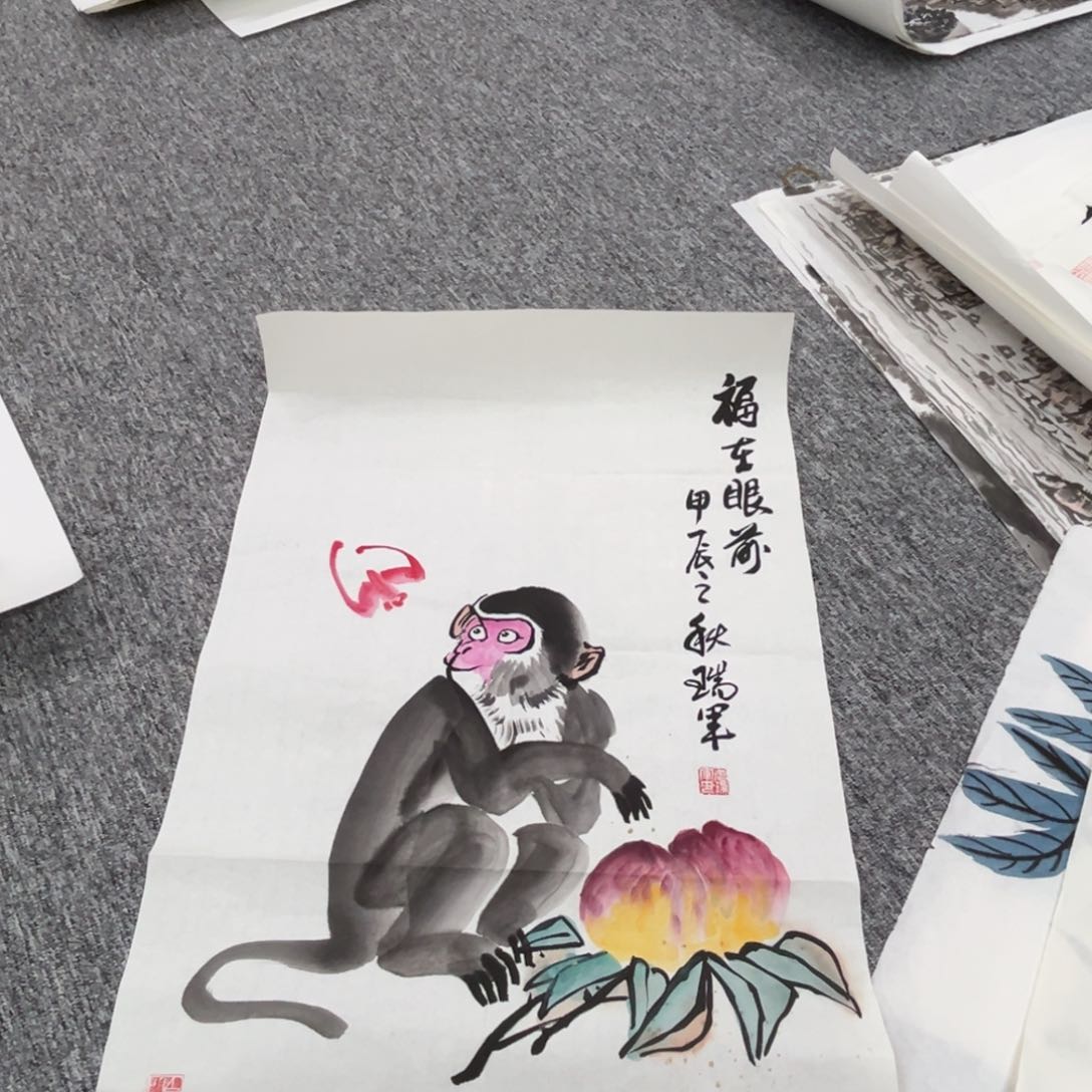 国画武瑞军四尺三开绘画