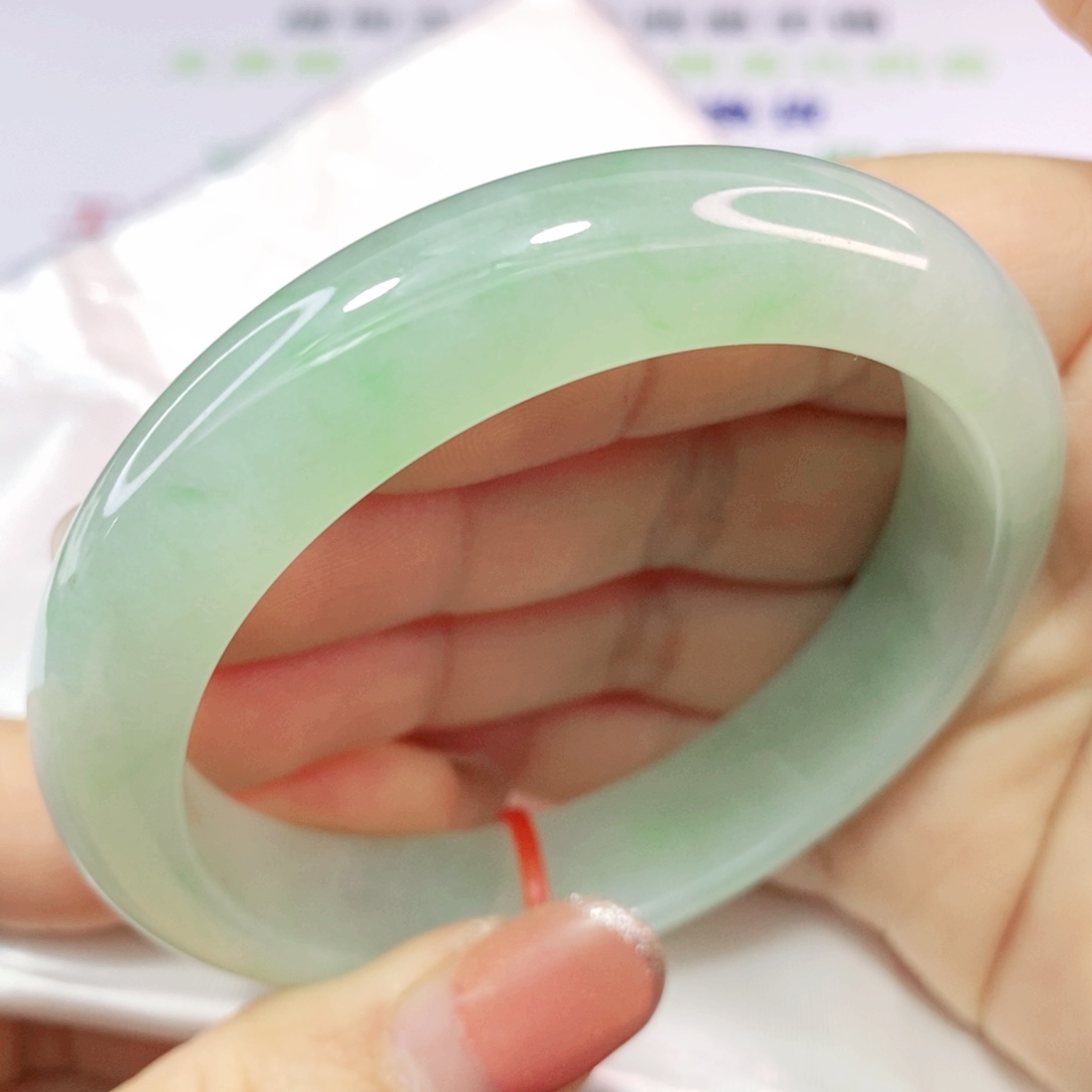 未镶嵌手镯翡翠56.5圈冰胶捡漏