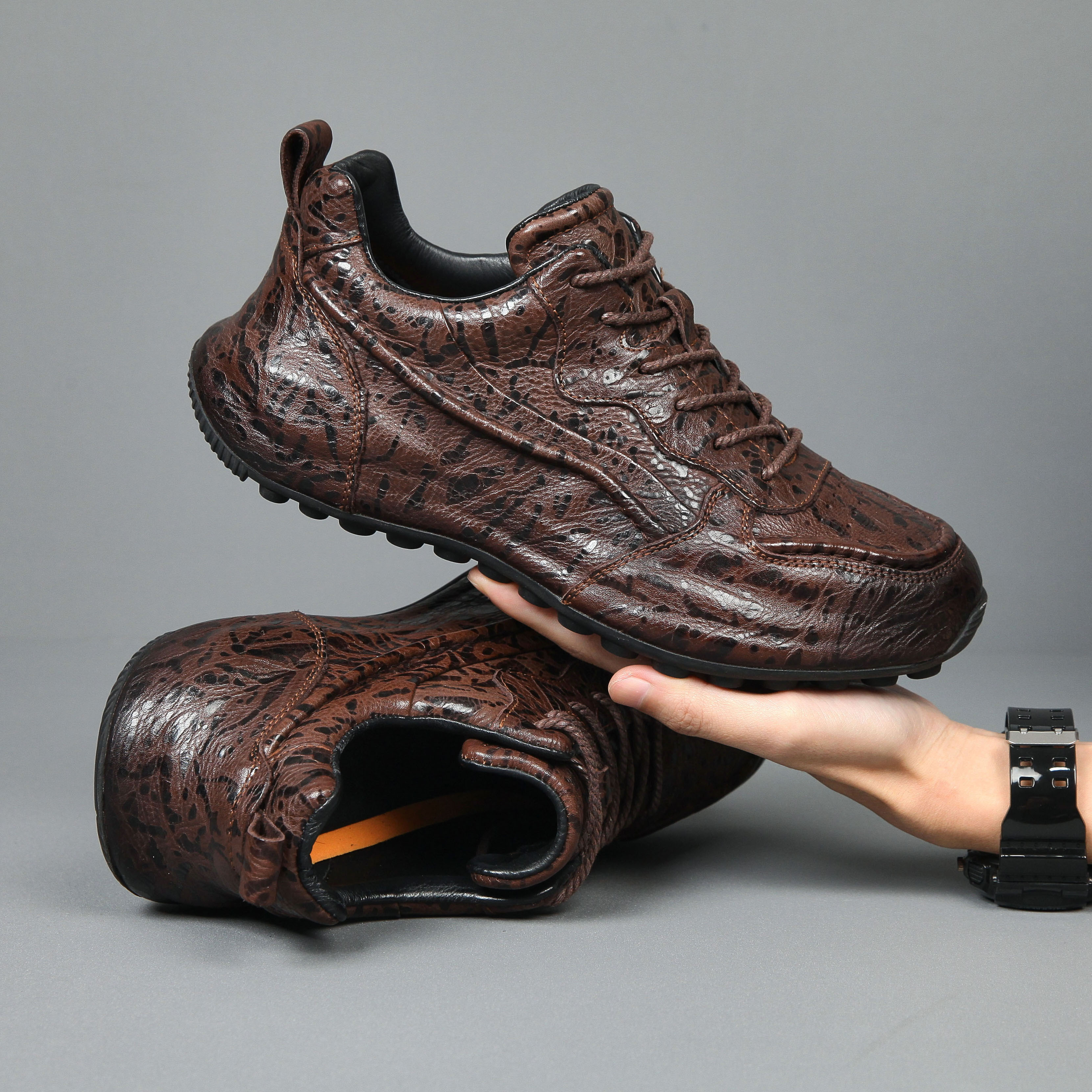 【博钦手工男鞋】全马臀皮男鞋2025新款固特异925全包底手工鞋