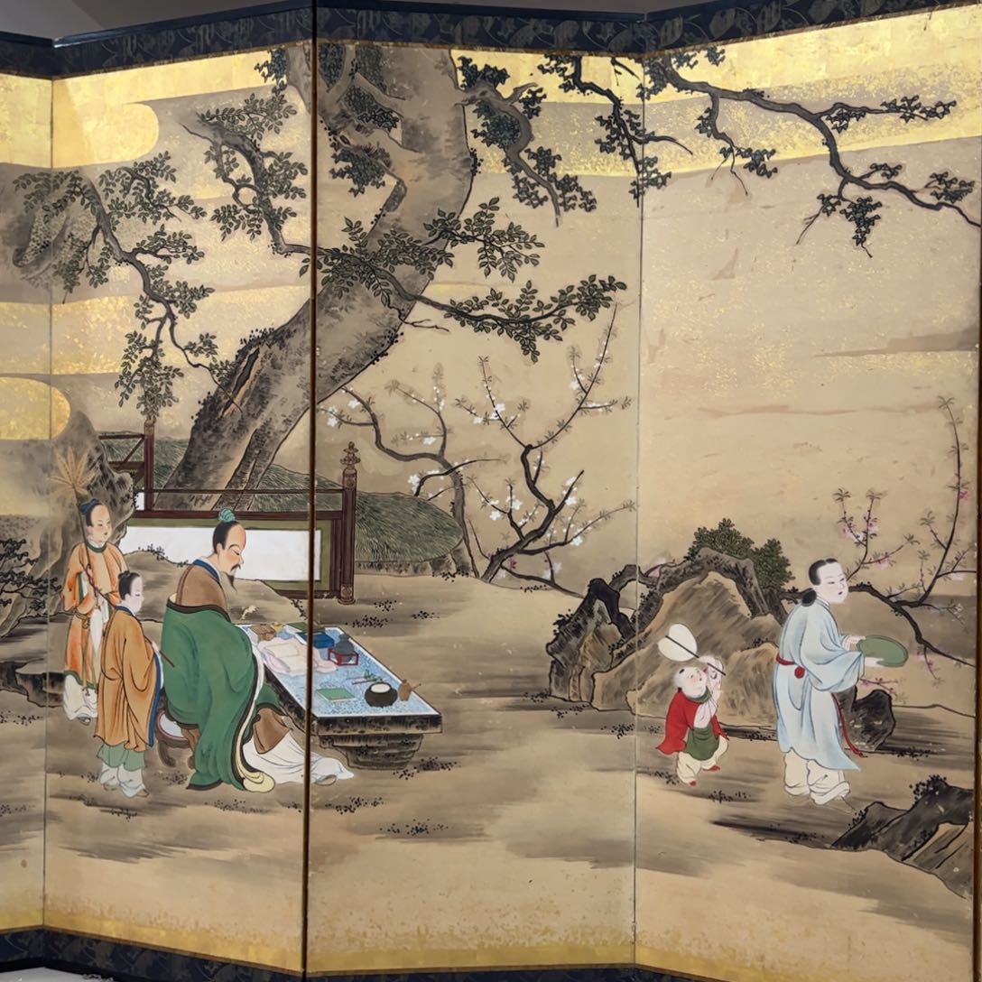 绘画屏风框画茶空间设计