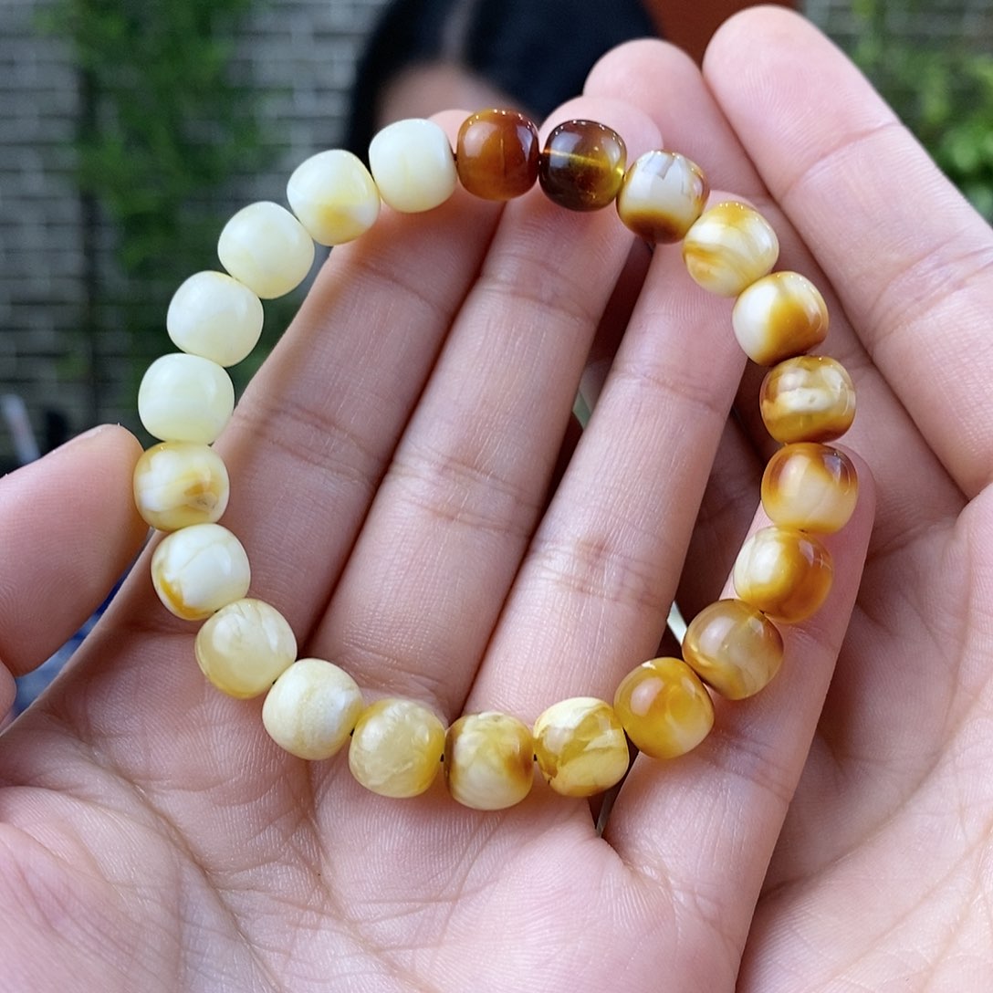 蜜蜡珠宝奇石未镶嵌蜜蜡手串9.0mm