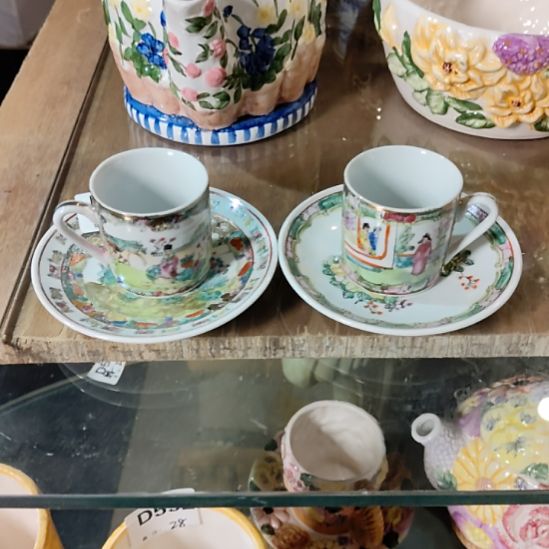 陶瓷才子佳人咖啡杯碟微瑕特价出不退换