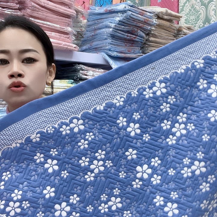 棉蓝色雪花纯棉面料