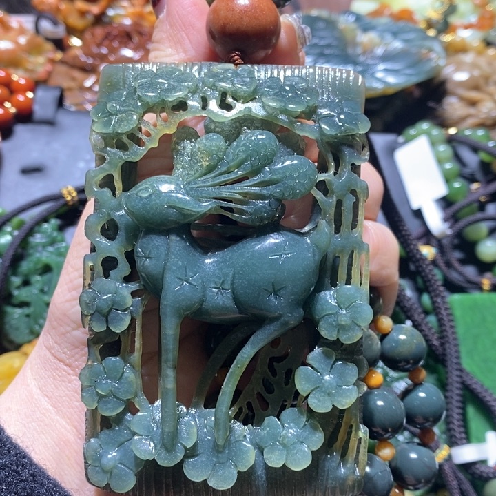 岫玉毛衣链未镶嵌李*